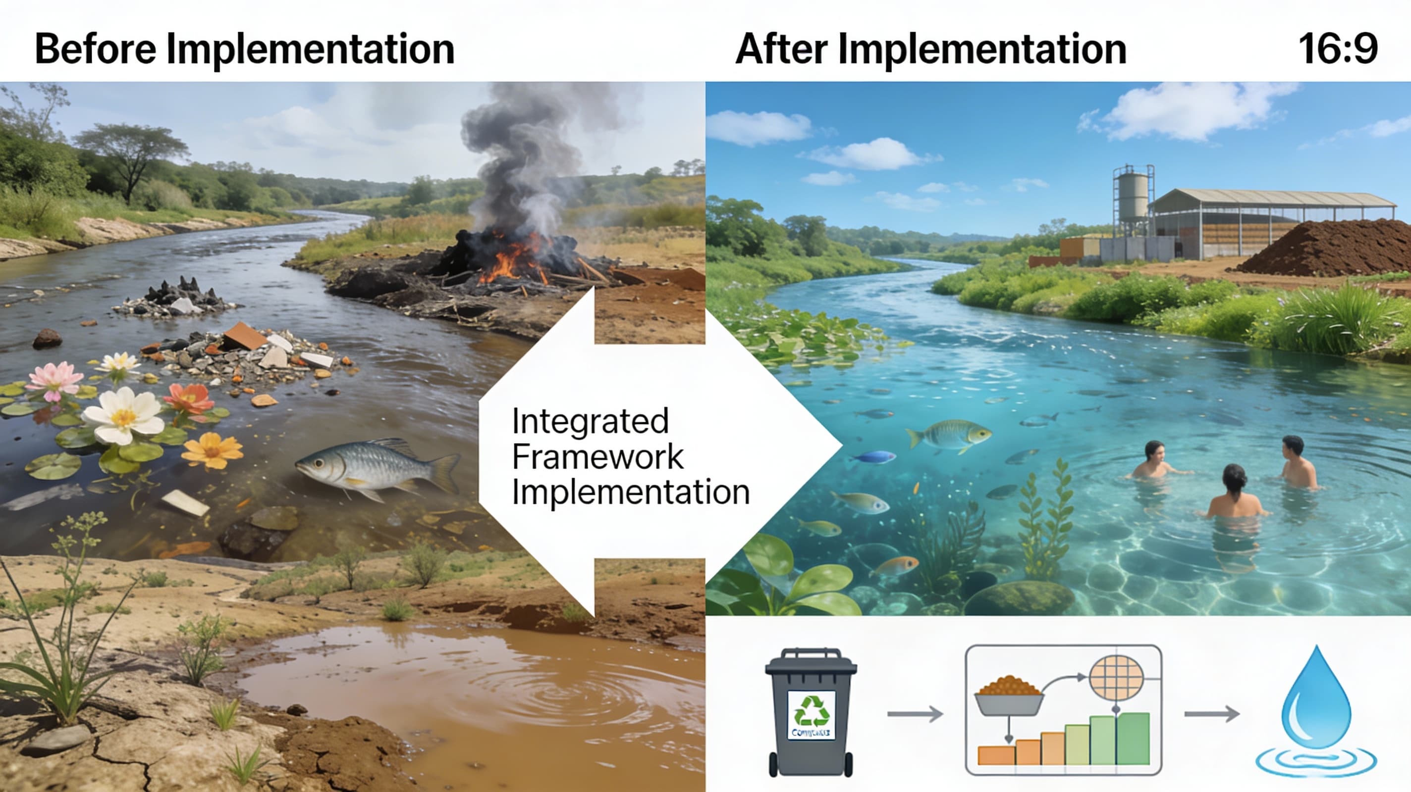 Before and after environmental impact of framework implementation